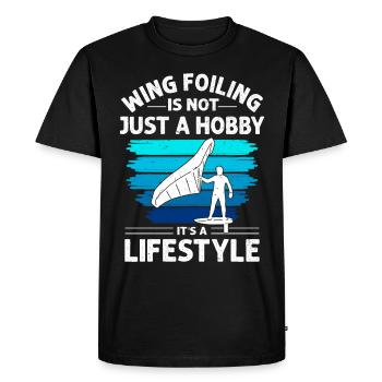 Wingsurfing Foil Wing Wing Boarding Wing Foiling - Men's Premium Organic T-Shirt - black - Front - Nico (187cm)