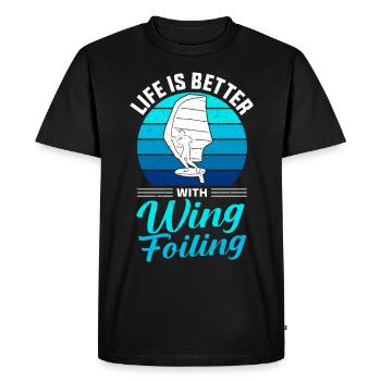 Wingsurfing Foil Wing Wing Boarding Wing Foiling - Männer Premium Bio T-Shirt - Schwarz - Vorne - Nico (187cm)