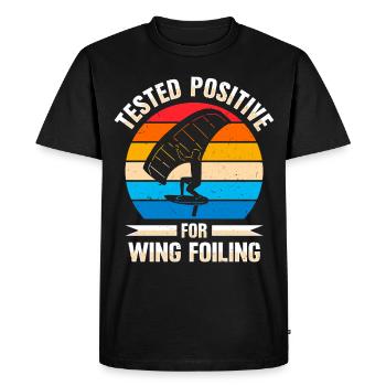 Wingsurfing Foil Wing Wing Boarding Wing Foiling - Men's Premium Organic T-Shirt - black - Front - Nico (187cm)