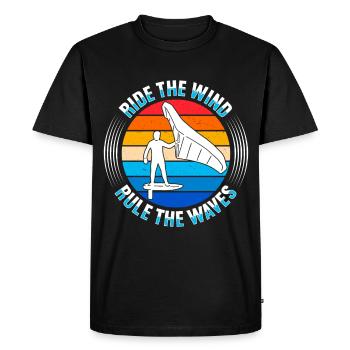 Wingsurfing Foil Wing Wing Boarding Wing Foiling - Men's Premium Organic T-Shirt - black - Front - Nico (187cm)