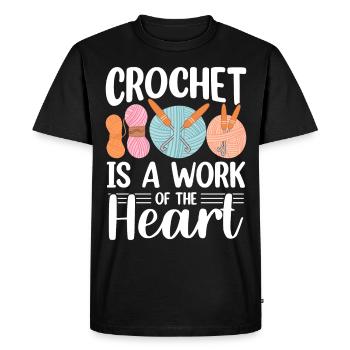 Crochet Lover Funny Loop & Hook Design - Men's Premium Organic T-Shirt - black - Front - Nico (187cm)