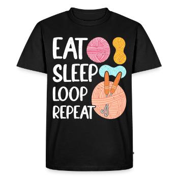 Crochet Lover Funny Loop & Hook Design - Men's Premium Organic T-Shirt - black - Front - Nico (187cm)