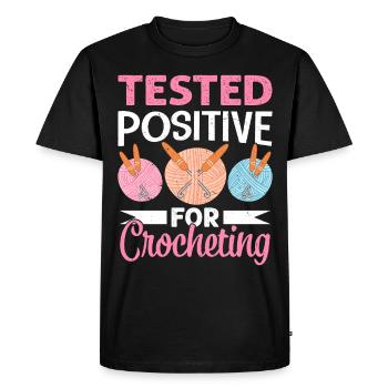 Crochet Lover Funny Loop & Hook Design - Men's Premium Organic T-Shirt - black - Front - Nico (187cm)