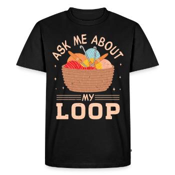 Crochet Lover Funny Loop & Hook Design - Men's Premium Organic T-Shirt - black - Front - Nico (187cm)