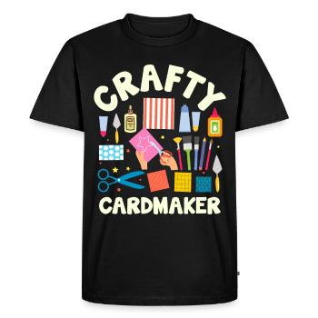 Papier d’artisanat carter fait à la main Crafter carte - T-shirt Premium bio Homme - noir - Devant - Nico (187cm)