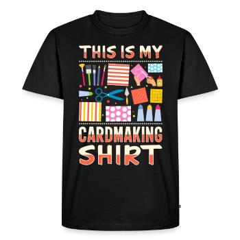 Papier d’artisanat carter fait à la main Crafter carte - T-shirt Premium bio Homme - noir - Devant - Nico (187cm)