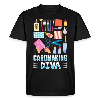 Papier d’artisanat carter fait à la main Crafter carte - T-shirt Premium bio Homme - noir - Devant - Nico (187cm)