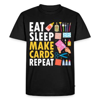 Papier d’artisanat carter fait à la main Crafter carte - T-shirt Premium bio Homme - noir - Devant - Nico (187cm)