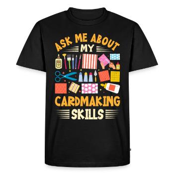 Papier d’artisanat carter fait à la main Crafter carte - T-shirt Premium bio Homme - noir - Devant - Nico (187cm)