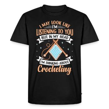 Conception drôle au Crochet - T-shirt Premium bio Homme - noir - Devant - Nico (187cm)