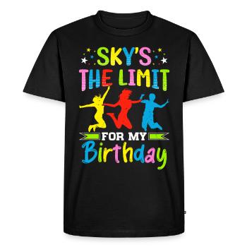 Fête d’anniversaire trampoline - T-shirt Premium bio Homme - noir - Devant - Nico (187cm)