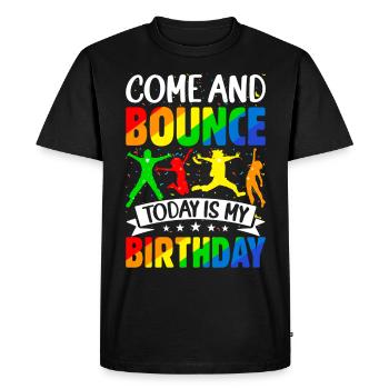 Fête d’anniversaire trampoline - T-shirt Premium bio Homme - noir - Devant - Nico (187cm)