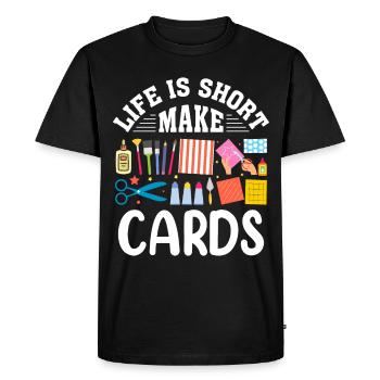 Papier d’artisanat carter fait à la main Crafter carte - T-shirt Premium bio Homme - noir - Devant - Nico (187cm)