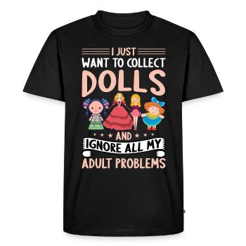Collectible Doll Porcelain Doll Antique - Men's Premium Organic T-Shirt - black - Front - Nico (187cm)