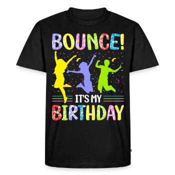 Fête d’anniversaire trampoline - T-shirt Premium bio Homme - noir - Devant - Nico (187cm)