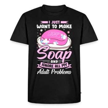 Savon Savon de bain Savon naturel - T-shirt Premium bio Homme - noir - Devant - Nico (187cm)