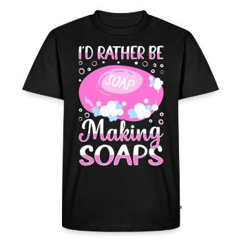 Savon Savon de bain Savon naturel - T-shirt Premium bio Homme - noir - Devant - Nico (187cm)