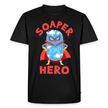 Savon Savon de bain Savon naturel - T-shirt Premium bio Homme - noir - Devant - Nico (187cm)