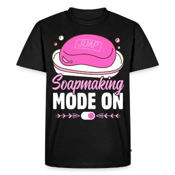 Savon Savon de bain Savon naturel - T-shirt Premium bio Homme - noir - Devant - Nico (187cm)