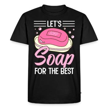 Savon Savon de bain Savon naturel - T-shirt Premium bio Homme - noir - Devant - Nico (187cm)
