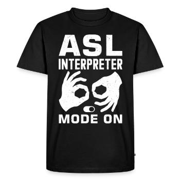 Langue des signes sourd-muet - T-shirt Premium bio Homme - noir - Devant - Nico (187cm)