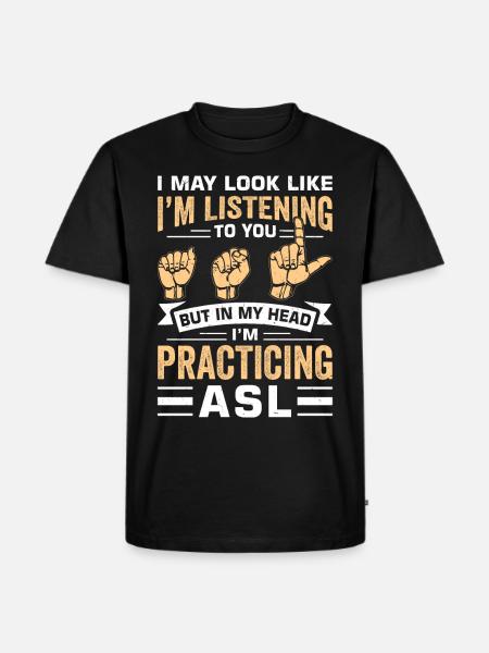 Deaf-mute sign language - Men's Premium Organic T-Shirt - black