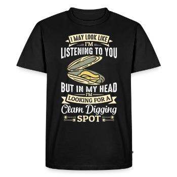 Moules Fruits de mer - T-shirt Premium bio Homme - noir - Devant - Nico (187cm)