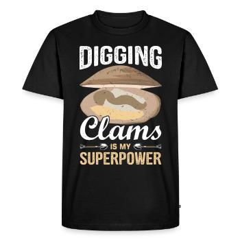 Moules Fruits de mer - T-shirt Premium bio Homme - noir - Devant - Nico (187cm)