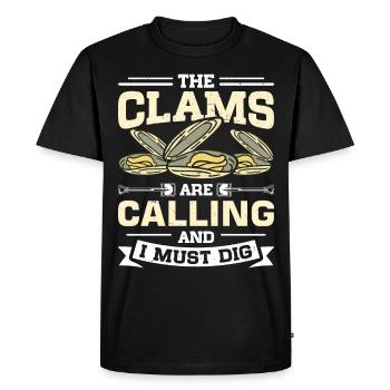 Moules Fruits de mer - T-shirt Premium bio Homme - noir - Devant - Nico (187cm)