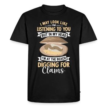 Moules Fruits de mer - T-shirt Premium bio Homme - noir - Devant - Nico (187cm)