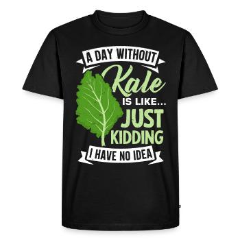 Véganisme végétarien au chou frisé - T-shirt Premium bio Homme - noir - Devant - Nico (187cm)