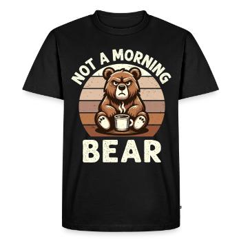 Grumpy Bear With Coffee Morning Mood - Men's Premium Organic T-Shirt - black - Front - Nico (187cm)