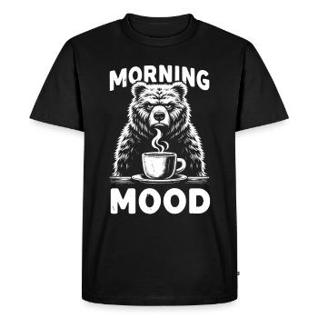 Grumpy Bear With Coffee Morning Mood - Men's Premium Organic T-Shirt - black - Front - Nico (187cm)