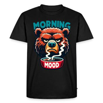 Grumpy Bear With Coffee Morning Mood - Men's Premium Organic T-Shirt - black - Front - Nico (187cm)