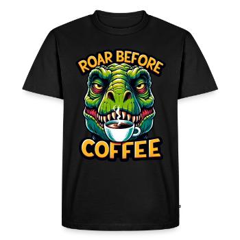 Dinosaure Trex avec - T-shirt Premium bio Homme - noir - Devant - Nico (187cm)