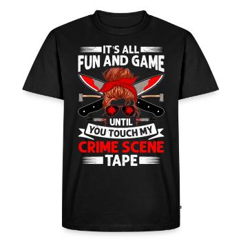 Vrai crime - T-shirt Premium bio Homme - noir - Devant - Nico (187cm)
