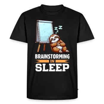 Bureau Humour Affaires Bureau à domicile Paresseux - T-shirt Premium bio Homme - noir - Devant - Nico (187cm)