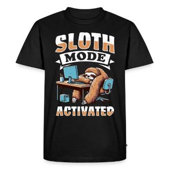 Bureau Humour Affaires Bureau à domicile Paresseux - T-shirt Premium bio Homme - noir - Devant - Nico (187cm)