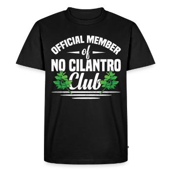 Anti coriandre - T-shirt Premium bio Homme - noir - Devant - Nico (187cm)