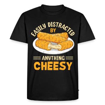 Bâtonnets de mozzarella au fromage - T-shirt Premium bio Homme - noir - Devant - Nico (187cm)