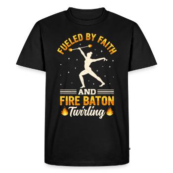 Fire Baton Fire Dance Fire Dancer Fire Dancer - Men's Premium Organic T-Shirt - black - Front - Nico (187cm)