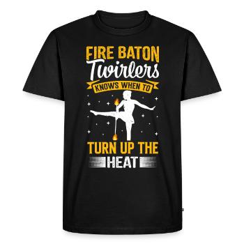 Fire Baton Fire Dance Fire Dancer Fire Dancer - Men's Premium Organic T-Shirt - black - Front - Nico (187cm)