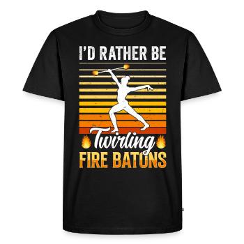 Fire Baton Fire Dance Fire Dancer Fire Dancer - Men's Premium Organic T-Shirt - black - Front - Nico (187cm)