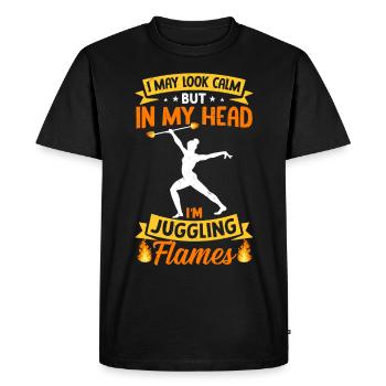Fire Baton Fire Dance Fire Dancer Fire Dancer - Men's Premium Organic T-Shirt - black - Front - Nico (187cm)