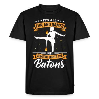 Fire Baton Fire Dance Fire Dancer Fire Dancer - Men's Premium Organic T-Shirt - black - Front - Nico (187cm)