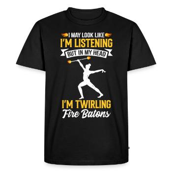 Fire Baton Fire Dance Fire Dancer Fire Dancer - Men's Premium Organic T-Shirt - black - Front - Nico (187cm)