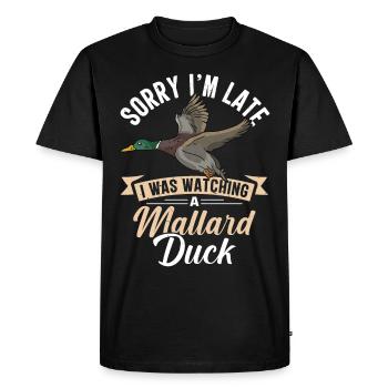 Duck Mallard - Men's Premium Organic T-Shirt - black - Front - Nico (187cm)