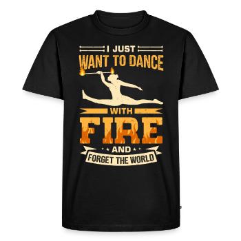 Fire Baton Fire Dance Fire Dancer Fire Dancer - Men's Premium Organic T-Shirt - black - Front - Nico (187cm)
