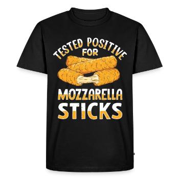Mozzarella Sticks Cheese - Men's Premium Organic T-Shirt - black - Front - Nico (187cm)