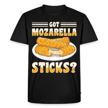 Bâtonnets de mozzarella au fromage - T-shirt Premium bio Homme - noir - Devant - Nico (187cm)